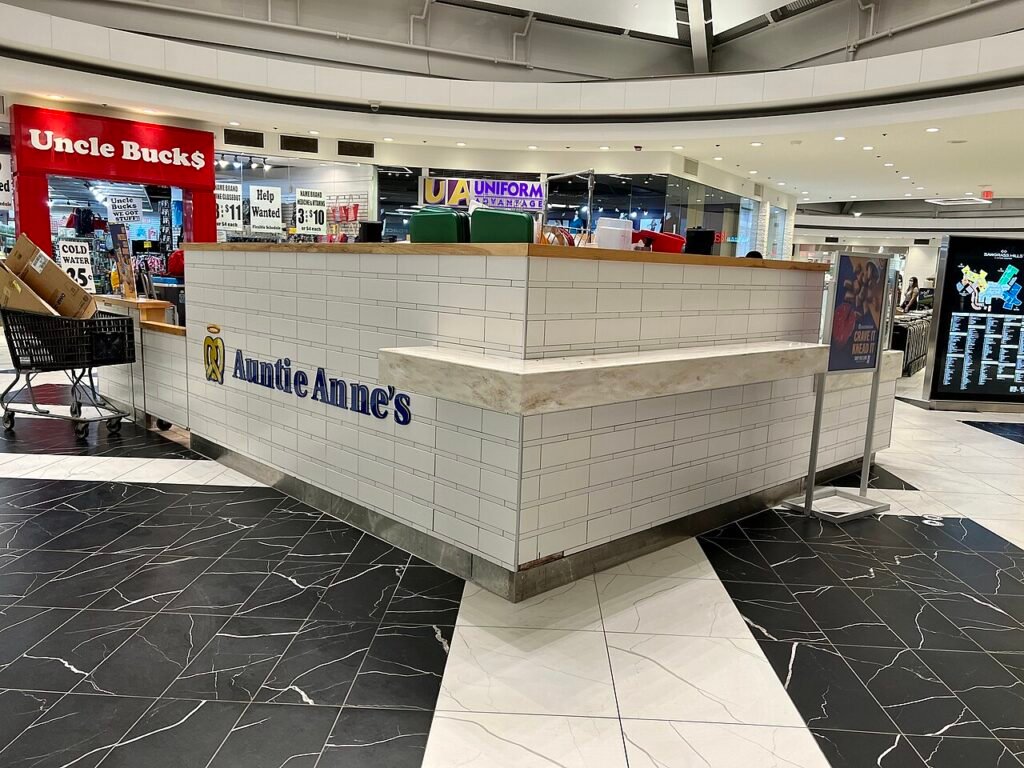 Auntie Anne's kiosk in a shopping mall