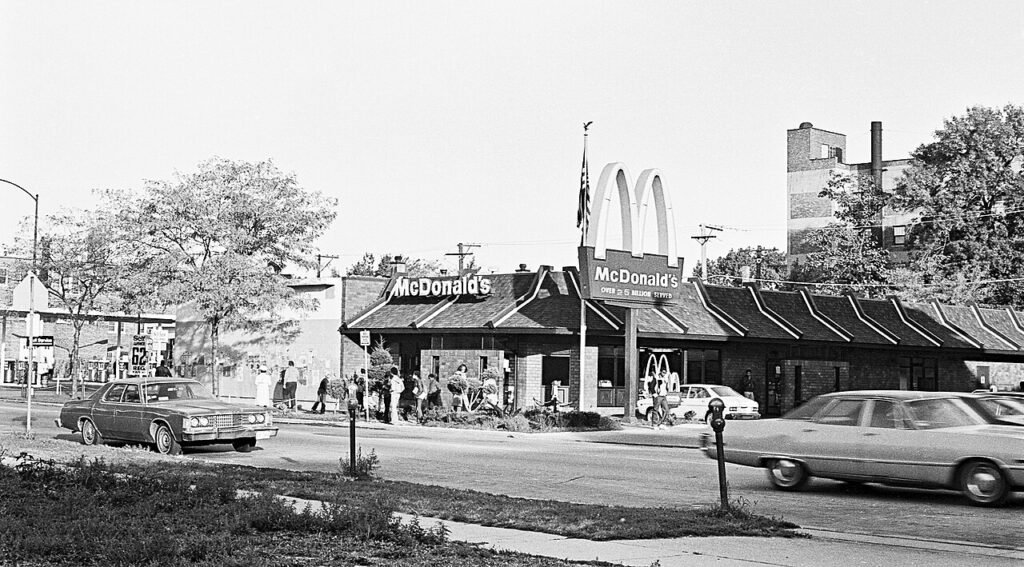 McDonald's sign counting hamburgers sold, 1978
