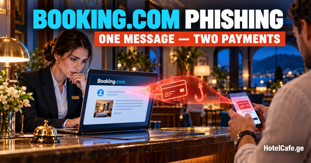 Booking.com phishing attack leading to a fake hotel payment